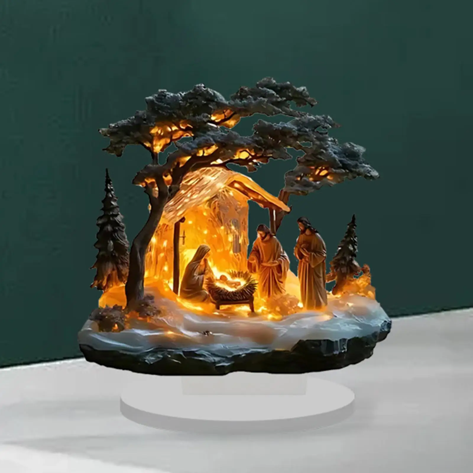 مجموعة هدايا تمثال عيد الميلاد من يسوع، تمثال عيد الميلاد المزخرف لرف الكتب والمدخل، قطع مركزية لطاولة غرفة المعيشة