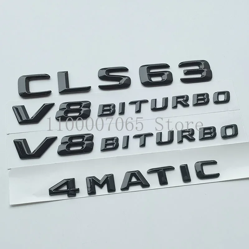 2015 Glossy Black Letters CLS63 V8 Biturbo Top ABS Emblem for Car Styling Fender Trunk Nameplate Logo Sticker