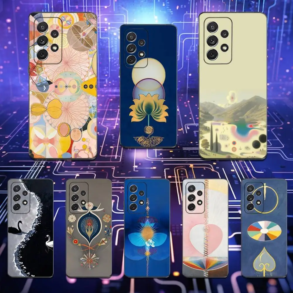 

Art H-Hilma AF K-Klint Phone Case For Samsung S25,S24,S23,S22,S21,S20,S10,Ultra,Plus,Lite,FE,Soft Silicone Black Cover