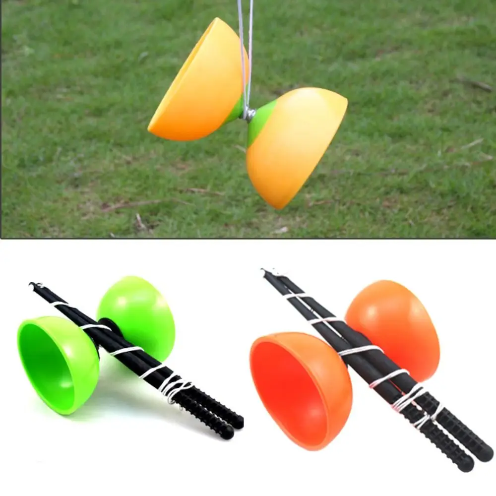 Leather Chinese Diabolo Sensory Training Equipment Bowl Shape Thicken Diabolo Toy Soft Chinese Yo-yo Child