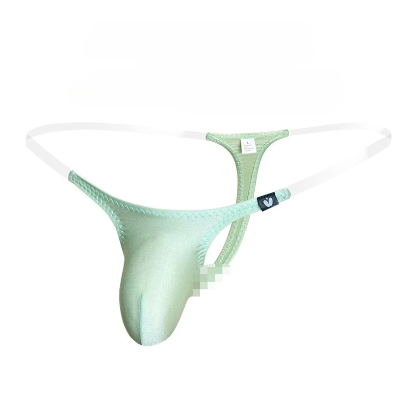 Men Large Bulge Pouch Thong Underwear Invisible Transparent Strap Low Waist Sexy Panties 0711-1