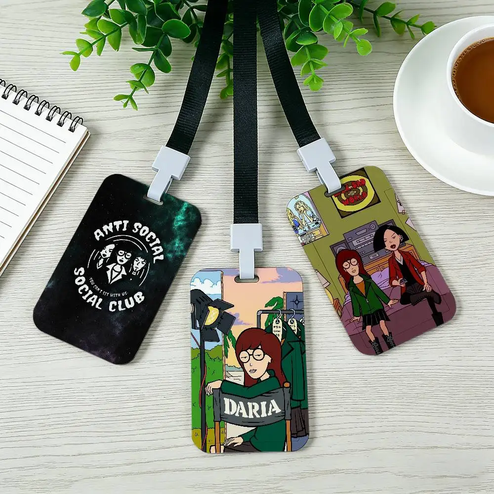 Cartoon D-Darias Card Holder Employee Card Cover Lanyard Work Business ID Badge Holder Name Tag Cards Case
