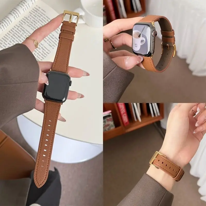 

Leather pattern soft starlight compatible iWatch strap 38mm 40mm 41mm 42mm 44mm 45mm 49mm fashionable strap