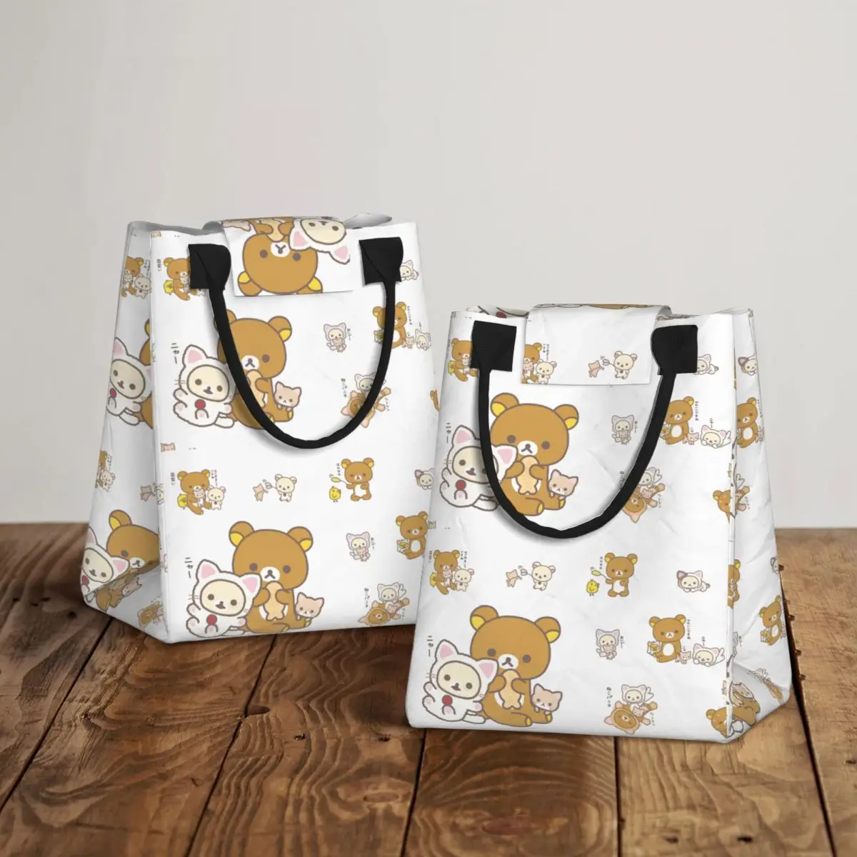 

Изолированная сумка для обеда Rilakkuma Sakura для женщин и детей, портативные коробки для еды, термосумка для ланча
