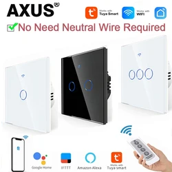 AXUS EU WiFi Smart Light Switches Touch Switch RF433 No Neutral Wire Smart Home Life Tuya App Control Support Alexa Google Home