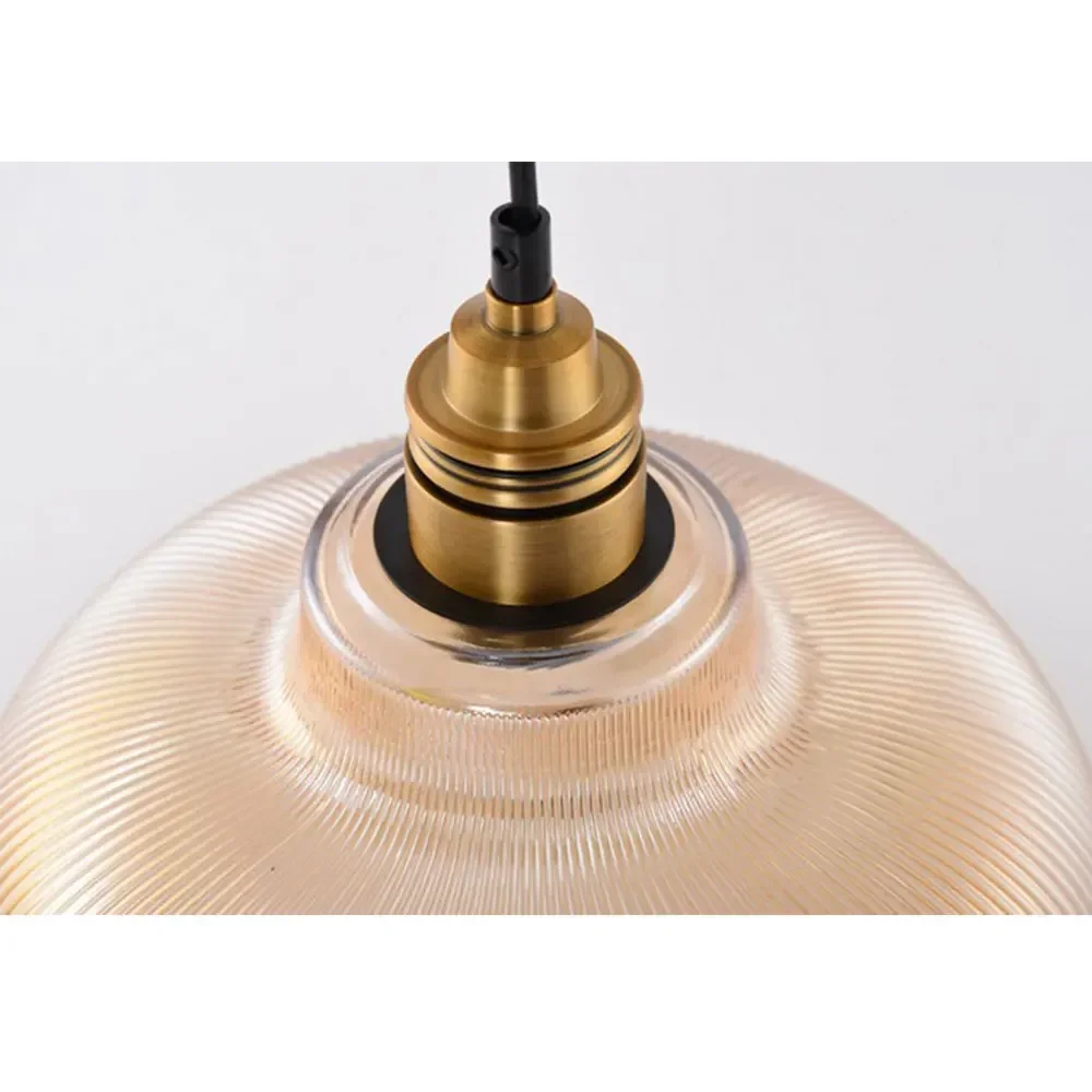 

Creative American vintage Stripe pot cover glass pendant lights living room Lamp Simple Restaurant Bar lamp LED E27 light