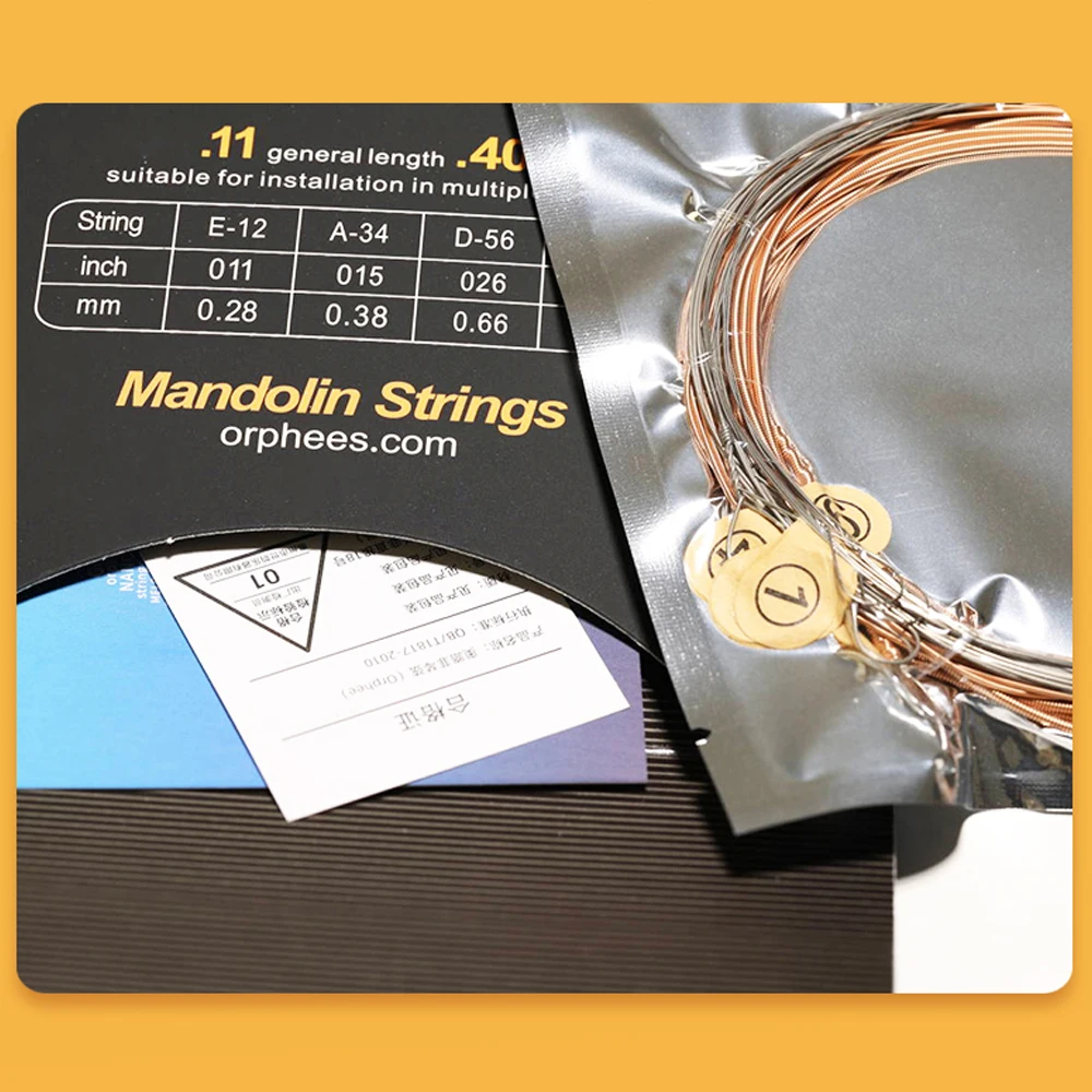 Orphee SM8L Professional Mandolin Strings Phosphor Bronze Hexagonal Carbon Steel Core Hex Mandolin Accessories