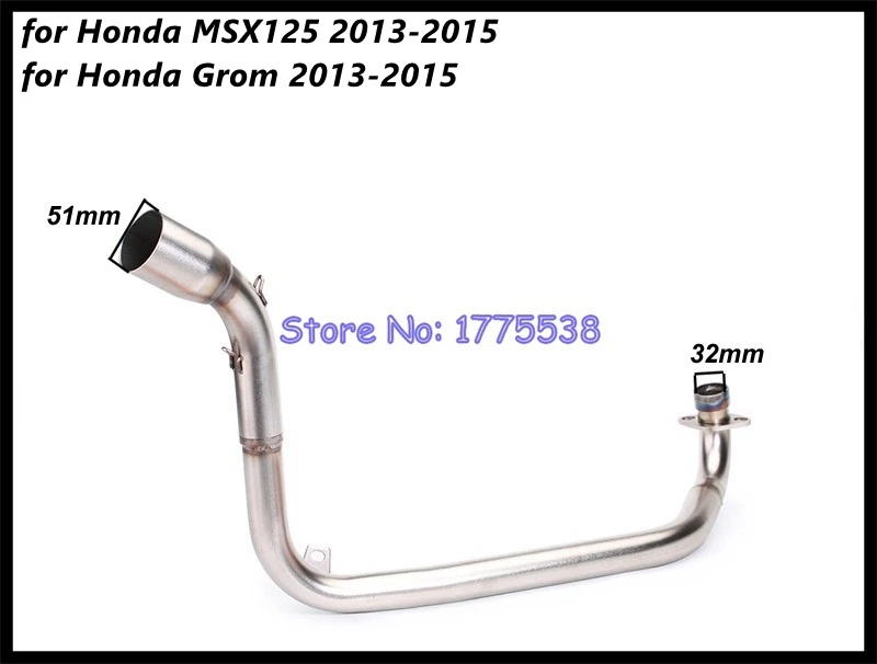 For Honda Grom MSX 125 Grom 2013-2015 Motorcycle Exhaust Full System Header with Escape Moto Muffler Connector front Pipe