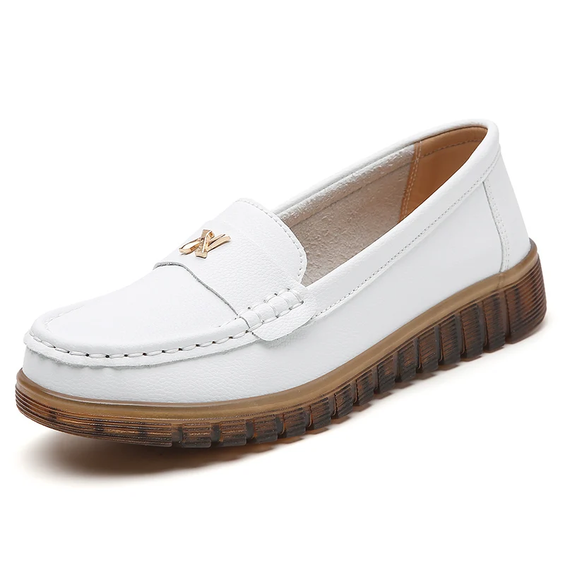 Nowe oryginalne skórzane mokasyny damskie wsuwane damskie mieszkania mokasyny damskie płaskie buty wiosna jesień moda Bowtie buty dla matek