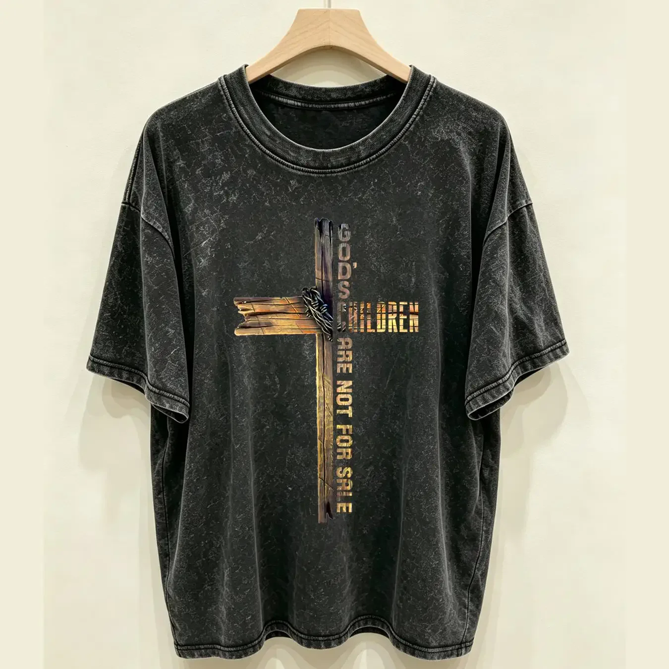 washed T Shirt God's Children Are Not For Sale Embracing Sound of Freedom S 5XL vintage Washed streetwear homme Comfortable