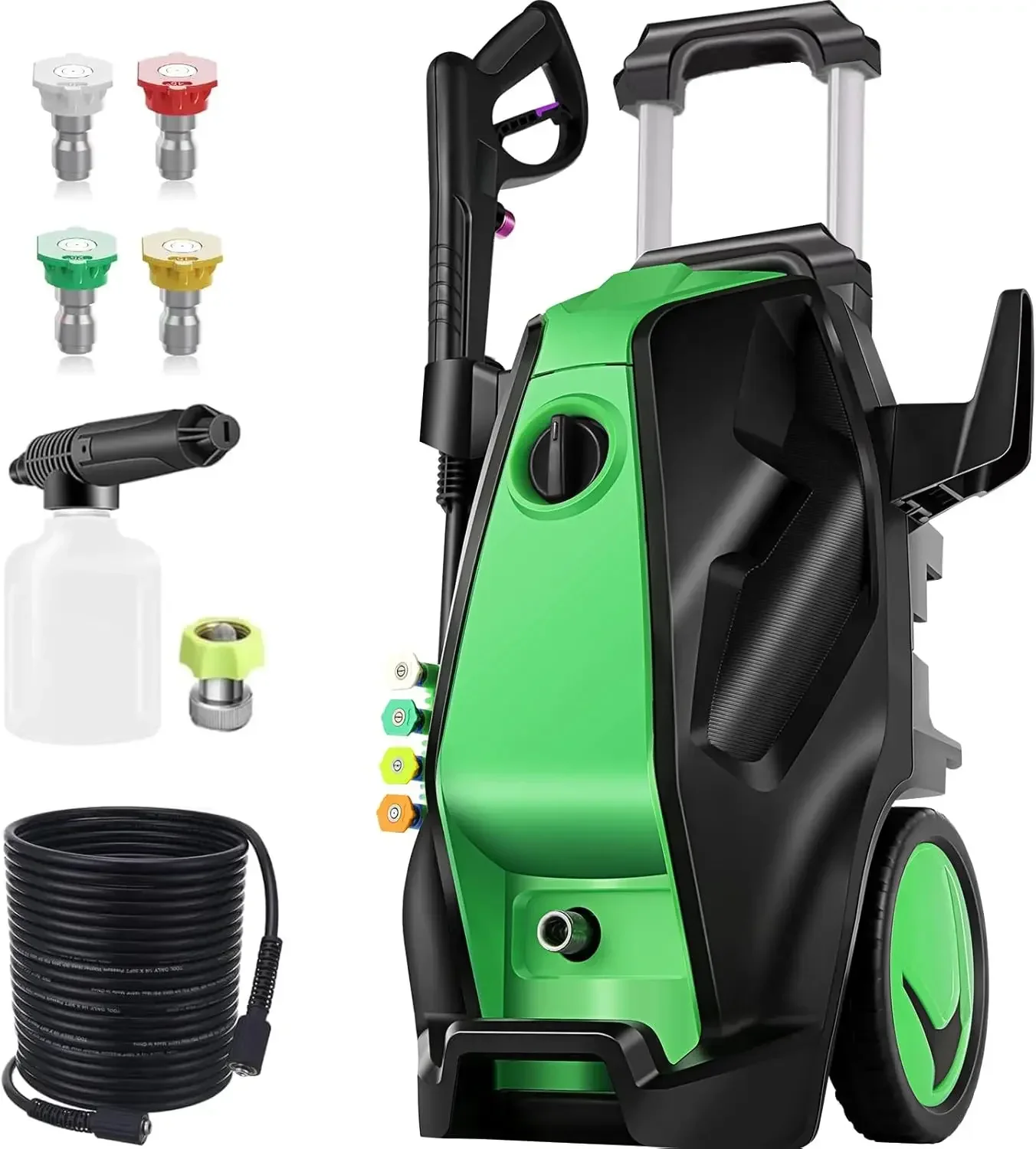5000PSI 4.0GPM Heavy Duty Electric Pressure Washer with 33 FT Extension Hose, 4 QC Nozzles and 500ml Foam Cannon for Cars/Fences