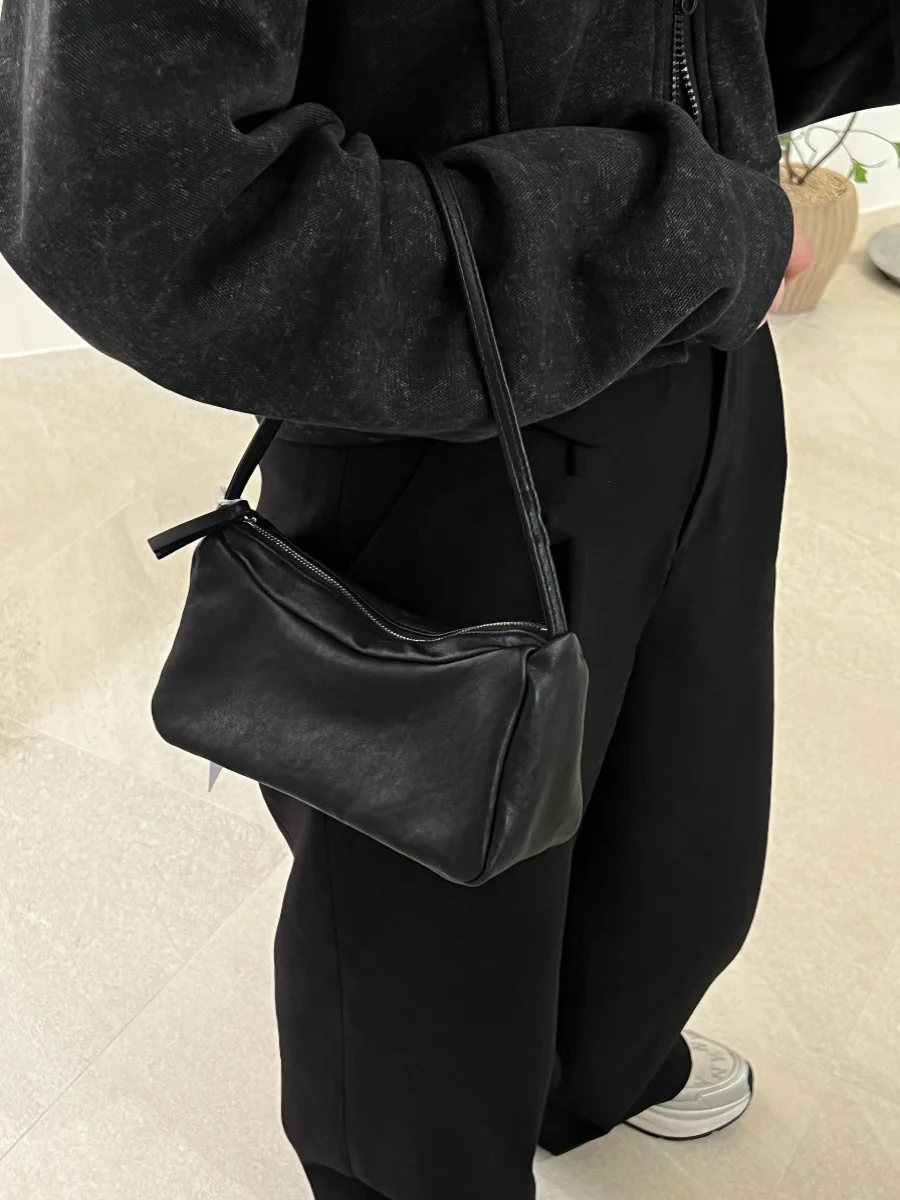 New Fashionable Square Vegetable Tanned Cowhide Single Shoulder Women's Bag, Simple And Casual Versatile Commuting Handbag Trend