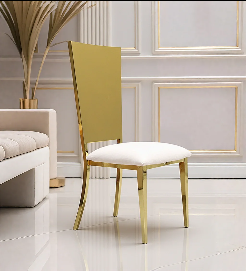 40 pcs factory gold metal chiavari chair hotel metal dining table set for wedding and event