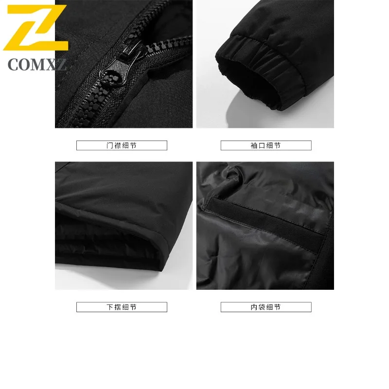 COMXZ الرجال الشتاء سترة يندبروف الدافئة مقاوم للماء التخييم السفر القطن وسادة مبطنة 2025 ثلجي جودة عالية مبطن السترات