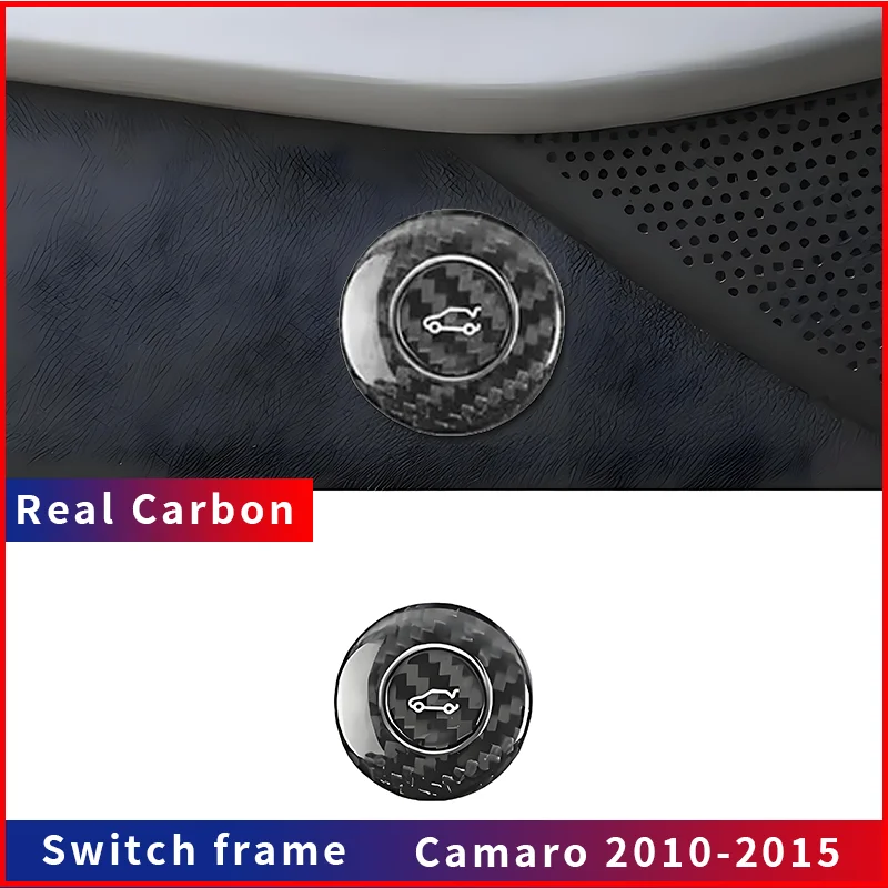 

Real Dry Carbon Fiber For Chevrolet Camaro 2016 2023 Interior decoration Accessories Car Boot Decorative Button modification