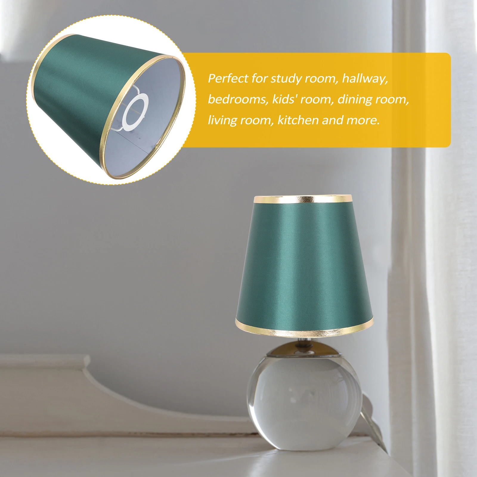 

Circular Glitter Fabric Lampshade E27 19CM Green Gold Lamp Shades for Bedroom Living Room Decor Drum Cover Accessories