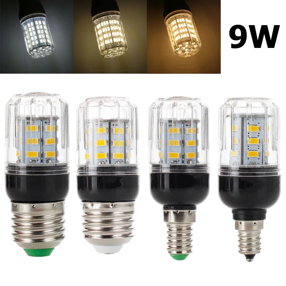 10pcs/lot Led Corn Light Bulbs E27 e14 b22 E12 E26 Bulb Lamp Living Dc12v 360/beam 9w 27leds Lampada Decoration Dc24v Room Warm