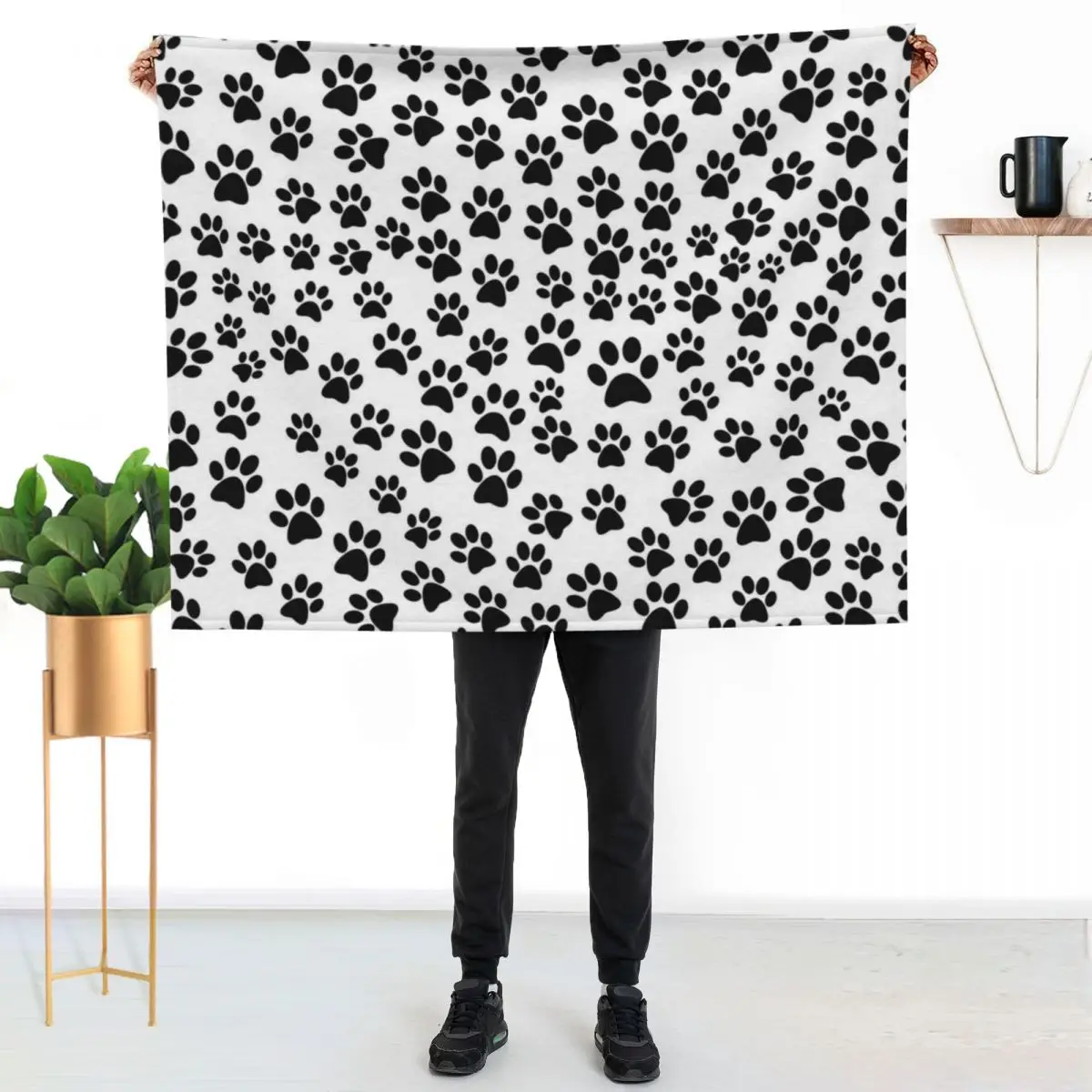 Paw Prints Throw Blanket wednesday Hairy Luxury Throw Retros Luxury Brand Thins Blankets