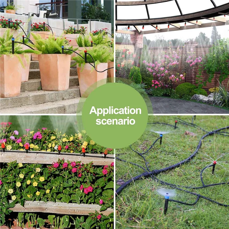 

AA76-Drip Irrigation Kit Garden Improved Push-To-Connect Adjustable Drip Irrigation System For Raised Beds, Greenhouse