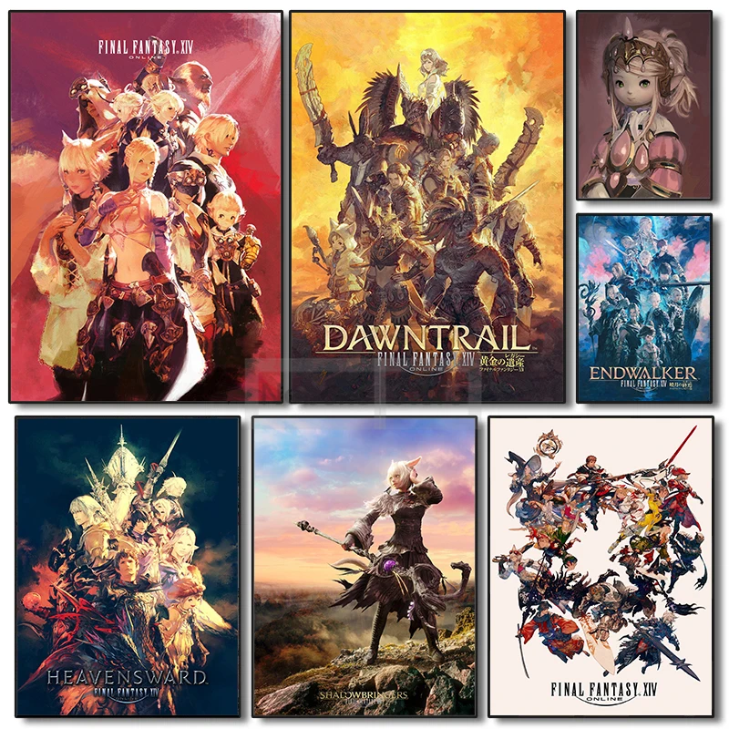 Classic MMORPG Online Game Final Fantasy XIV Poster FFXIV Prints Canvas Painting Wall Art Pictures Home Room Modern Game Decor