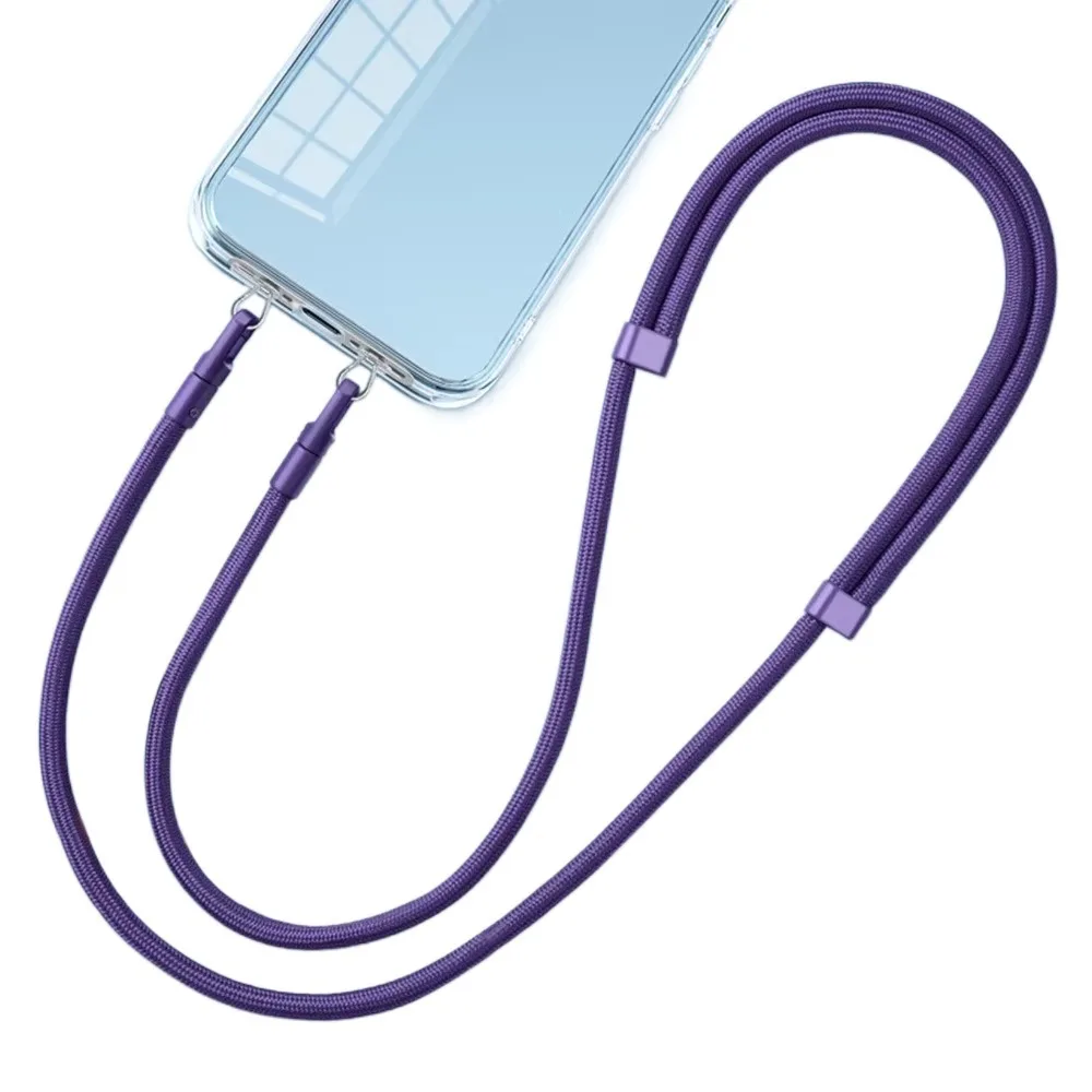 Double Buckle Crossbody Phone Strap Stainless Steel Clip Adjustment Mobile Phone Lanyard Long Anti Lost Phone Neck Straps