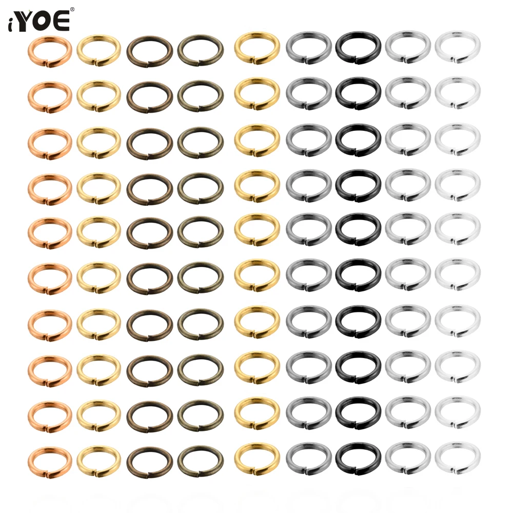 iYOE 200pcs/Lot 3 4 5 6 7 8 10mm Mix Jump Rings Open Split Ring For Jewelry Making Connector Findings DIY Accessories Supplies