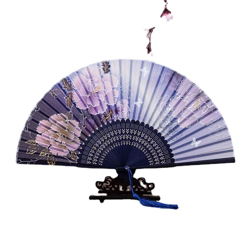 Vintage Women Silk Fan Chinese Classical Embroidered Round Fan Wedding Party Dance Accessories Ornaments Home Decor Hand Fan