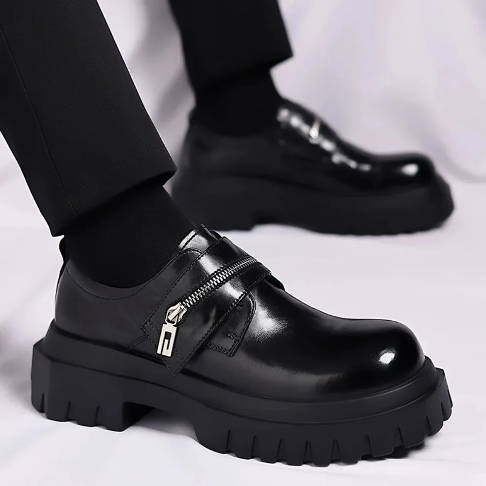 

2026 New Derby men's leather shoes Thick bottomed British style design Leisure Party Business Office Luxury adult shoes