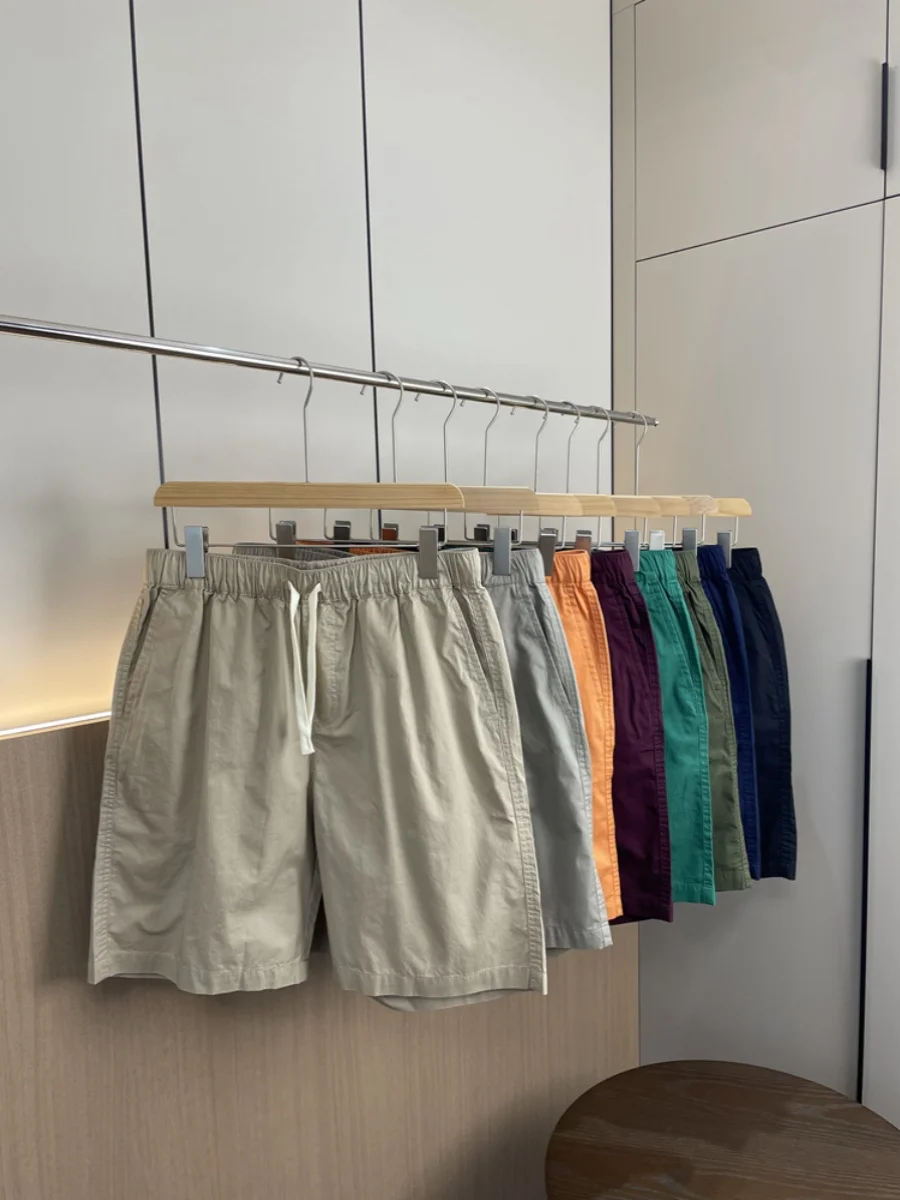 

Удобные хлопковые повседневные мужские летние однотонные универсальные дышащие прямые ноги длиной пять четвертей для отдыха