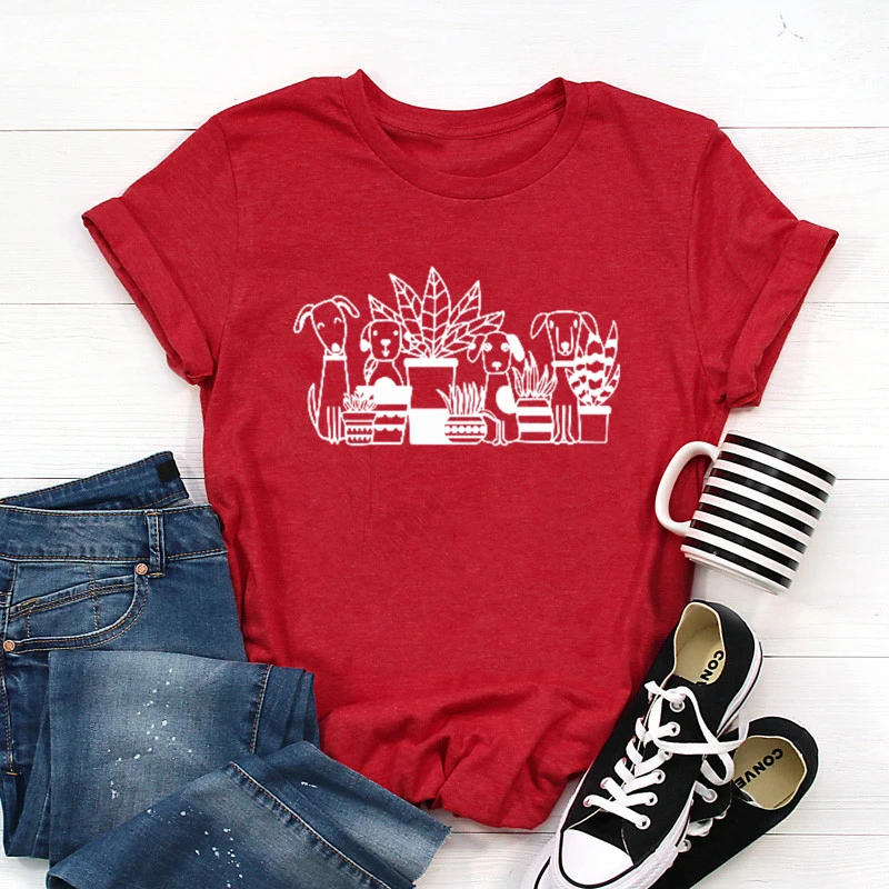 Dogs and Plants Shirt, Dog Mom T Shirt  Shirts for Her t shirt for women  y2k aesthetic  graphic tee  woman tshirts