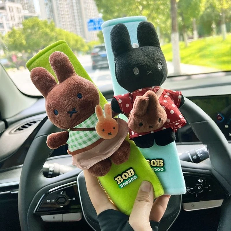 Cartoon Kawaii Miffy New Style Car Seat Belt Shoulder Cover Creativity Simple Anti-wear Decoration Versatile Practical Fashion