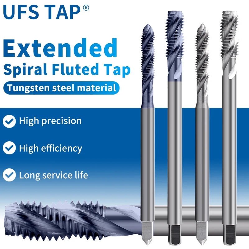 UFS TAP Lengthen SP M3-M18 x 80L 90L 100L 110L Carbide Tungsten Steel Tap JIS Standard Without Coating/TICN Spiral Fluted Tap