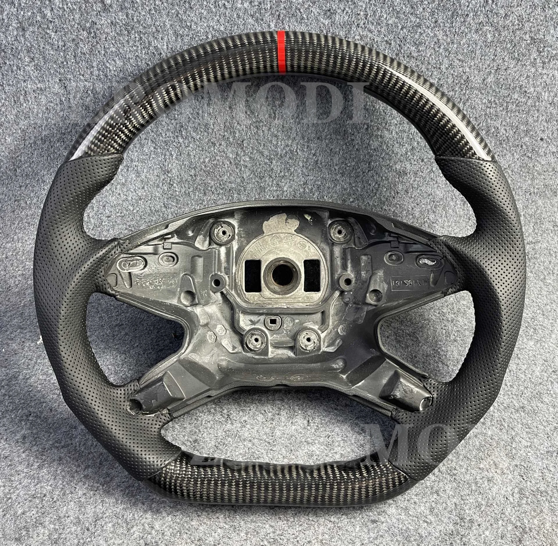 FOR 2009-2013 for Mercedes E Class W212 Steering Wheel Carbon Fiber Black Leather Sport