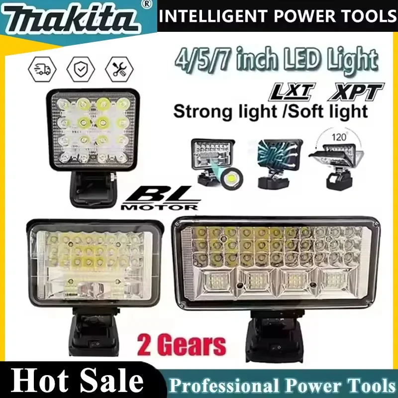 

Портативный светодиодный прожектор Makita 4/5/7 дюймов, беспроводной, для работы на улице, рыбалки, аварийного освещения, совместим с аккумулятором 18В