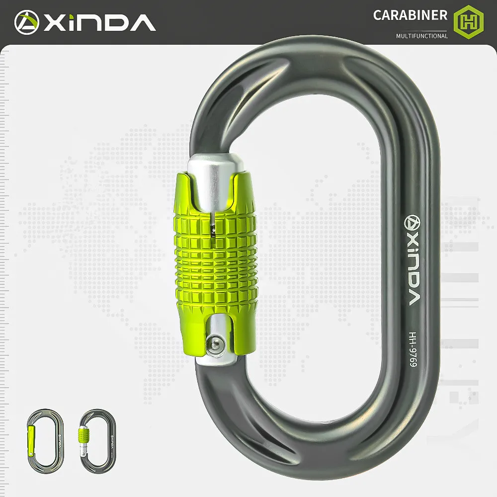 Xinda O-shape Carabiner 24KN Outdoor Rock Climbing Safety Lock Professional Aluminum Hooks
