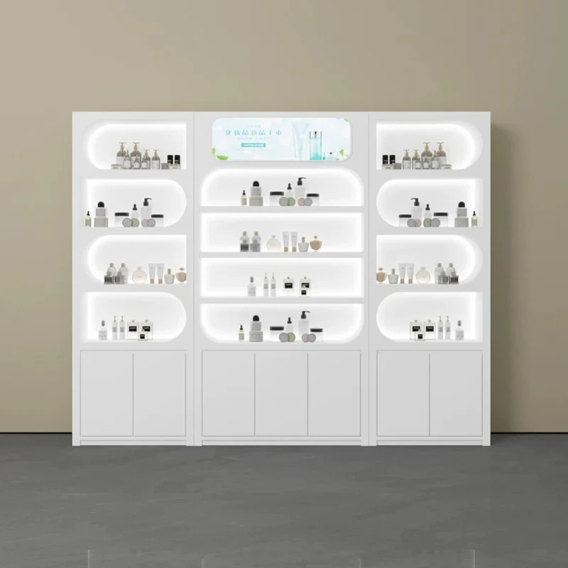 Nordic Minimalist Beauty Salon Display Cabinet Modern Luxury Skin Care Products Nail Salon Display Cabinet Office Furniture FYMC