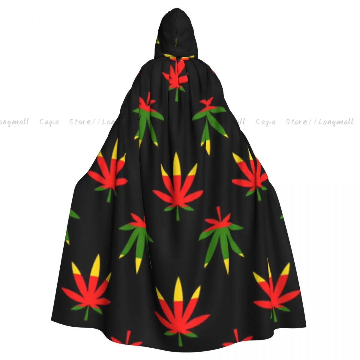 

Cosplay Medieval Costumes Colorful Rasta Leaves Hooded Cloak Capes Long Robes Jackets Coat Carnival