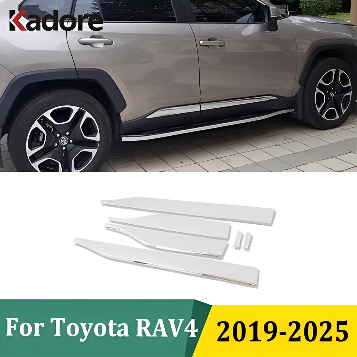 

Для Toyota RAV4 RAV 4 2019-2022 2023 2024 2025 хромированная накладка на боковую дверь, наклейки на внешние аксессуары автомобиля