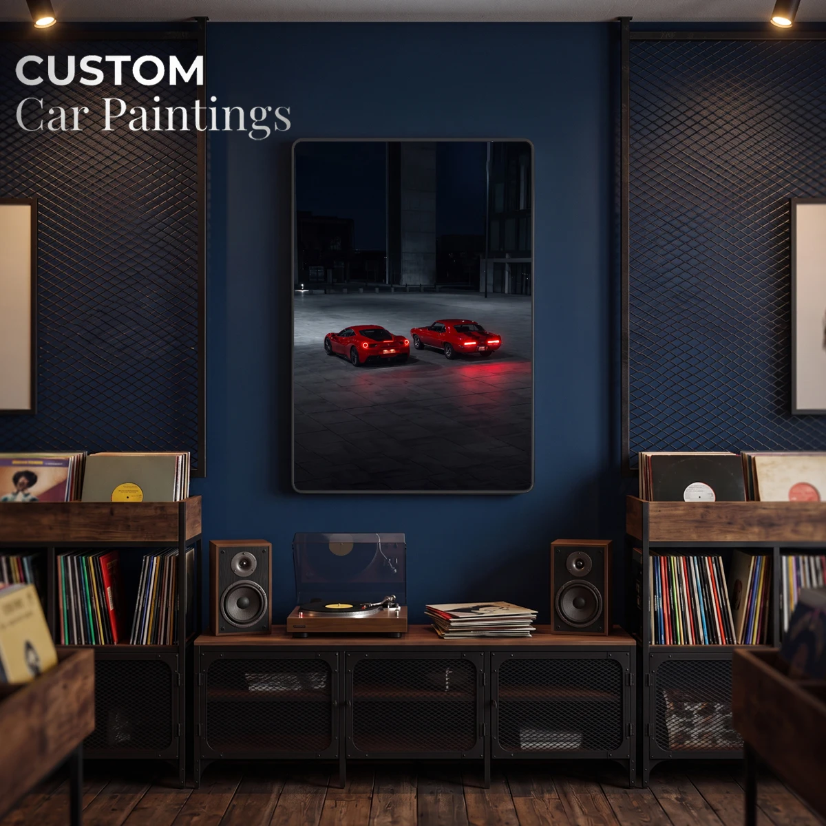 Color-Changing Car Art Pieces Customizable USB Remote Control Garages Bars Rooms Decor