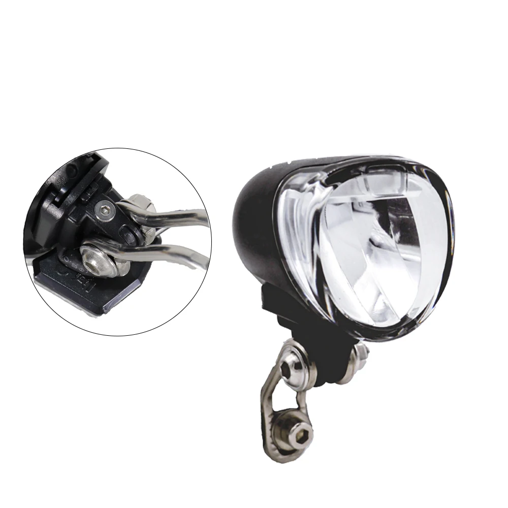 Electric Bicycle Headlight With Horn 4W 60LUX Durable Front Light and Reflector Ebike Accessories