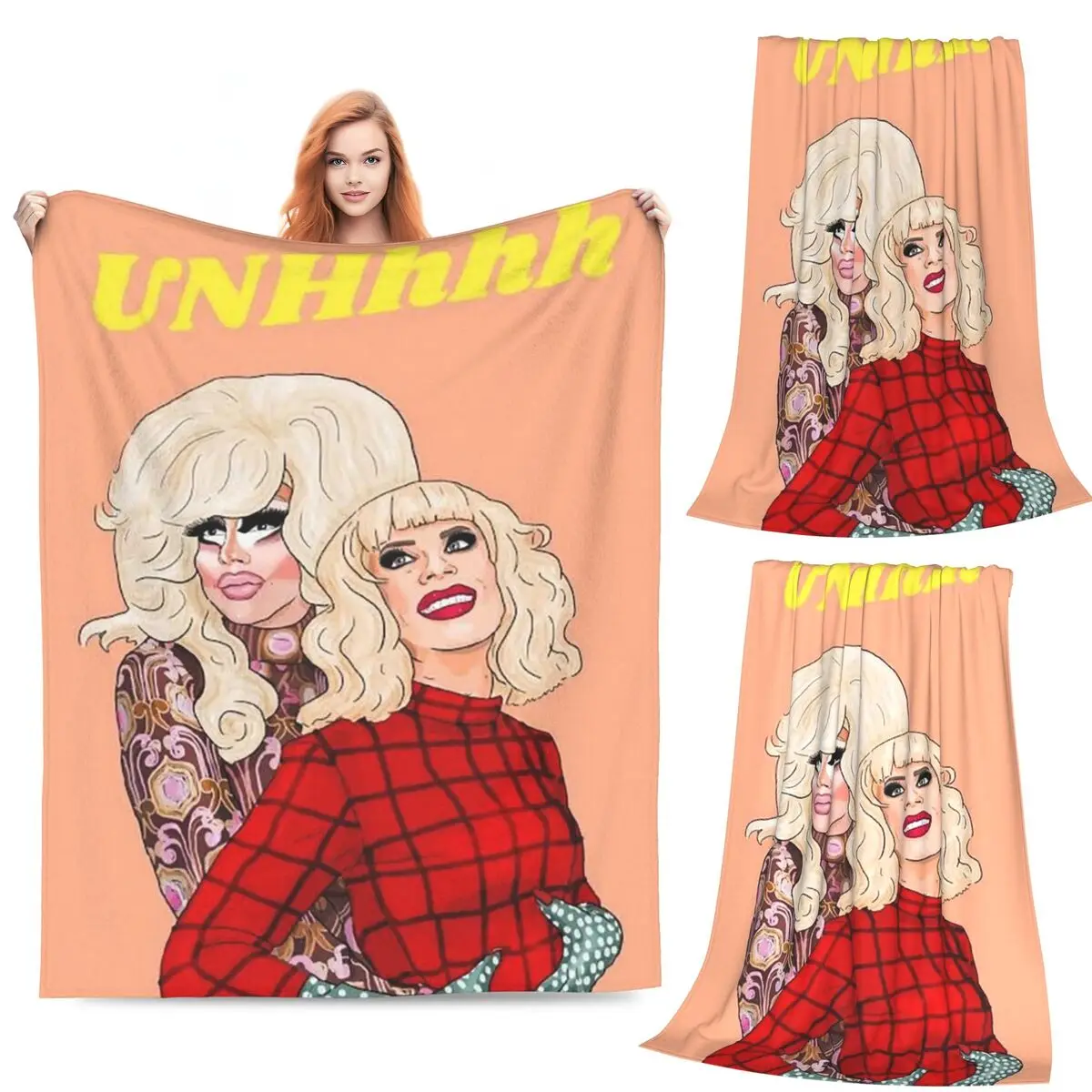 Trixie And Katya Blankets Soft Warm Flannel Throw Blanket Bedding for Bed Living room Picnic Travel Home Couch