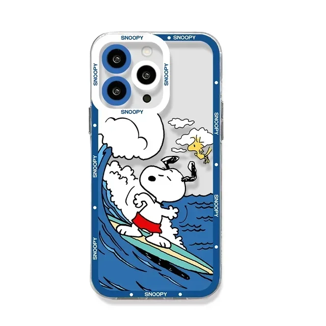 Fundas de teléfono para Samsung Galaxy A16 A56 A55 A15 A54 5G A35 A25 A36 A26 S25 S24 Ultra S23 FE S21 S22 Plus funda transparente Snoopy Y2K
