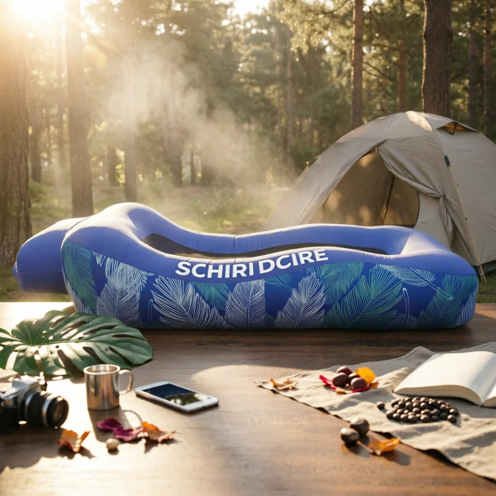 Inflatable Lounge Sofa Compact Foldable Reclining Air Sofa Inflatable Couch Ergonomic Design Portable Seating Heavy Duty