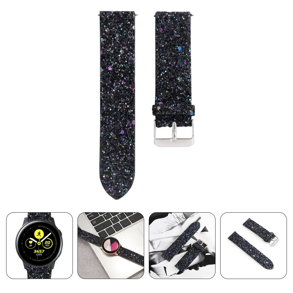 

Replaceable Shiny Watchband Soft Comfortable Durable Adjustable Glitter Watch Belt Watchband Watch Band