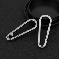2pcs Simple Titanium Buckle Outdoor EDC Tool Keychain Pocket Titanium Alloy Buckles Camping Accessories
