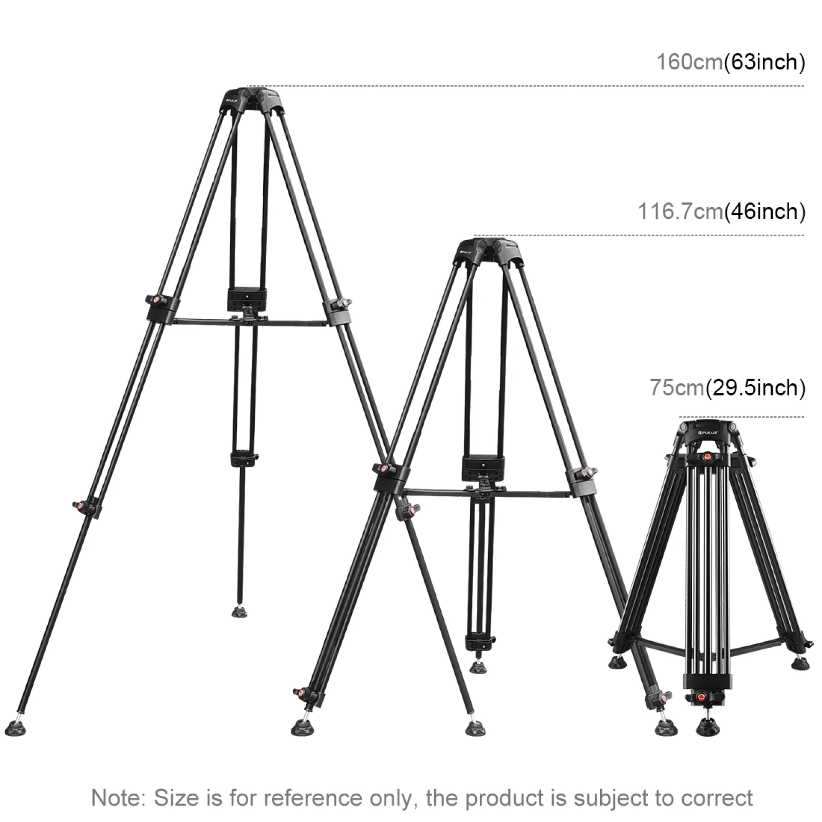 PULUZ Professional Heavy Duty Camcorder Aluminum Alloy Tripod