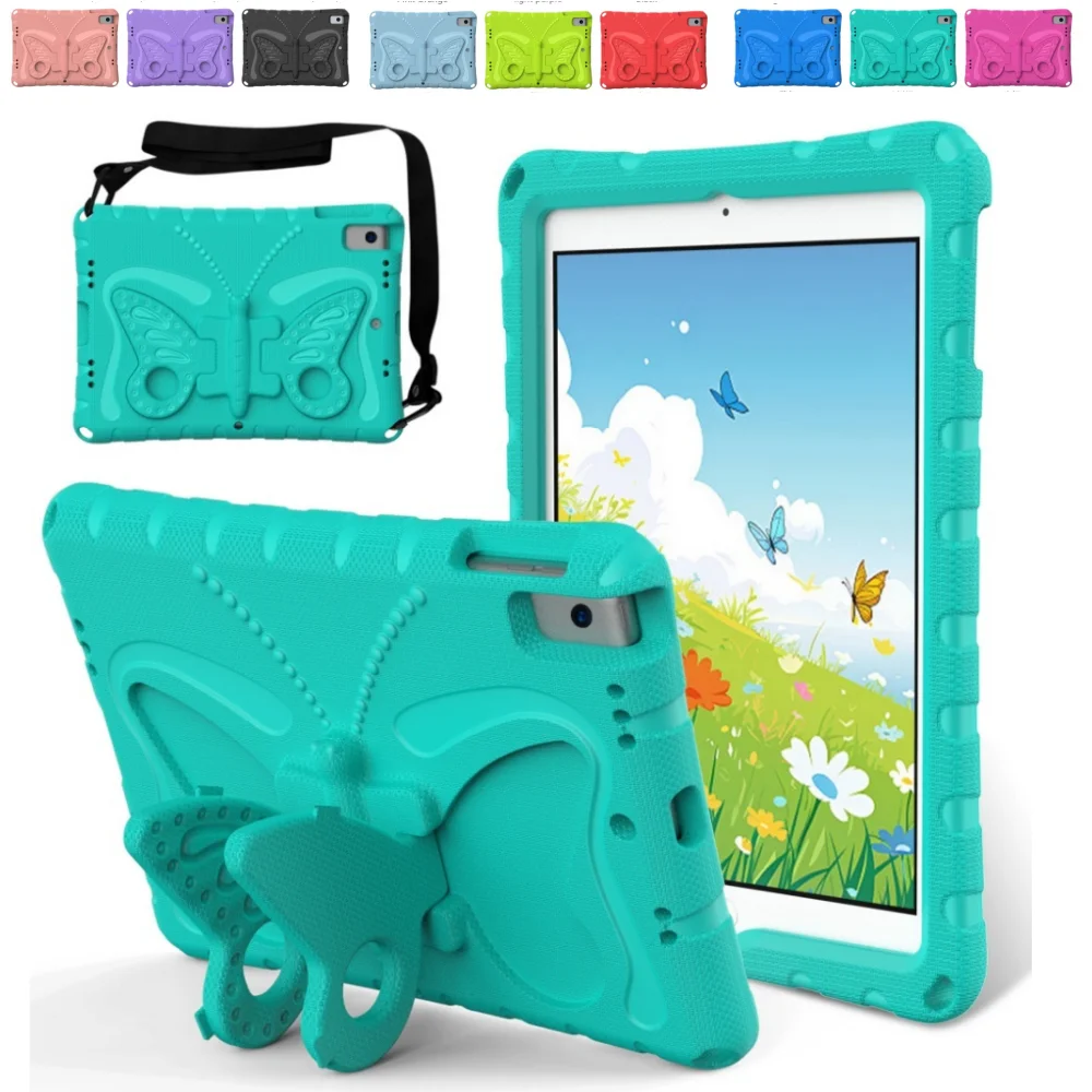 

Kids EVA Case for iPad 10.2 7th 8th 9th Pro 10.5 inch Air 3 10.5" Cute Cartoon 3D Stand Butterfly Tablet Cover with Strap