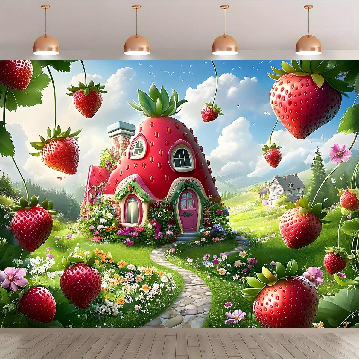 1-pieza-de-fondo-decorativo-con-diseno-de-casa-de-fresas-un-colorido-mural-fotografico-con-una-cabana-de-ensueno-fresas-y-motivos-florales