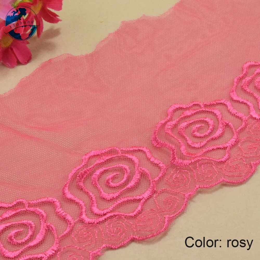 12cm pizzo rosato poliestere ricamo francese pizzo nastro tessuto Guipure fai da te trim ordito maglieria accessori per cucire bambola vestito #4321