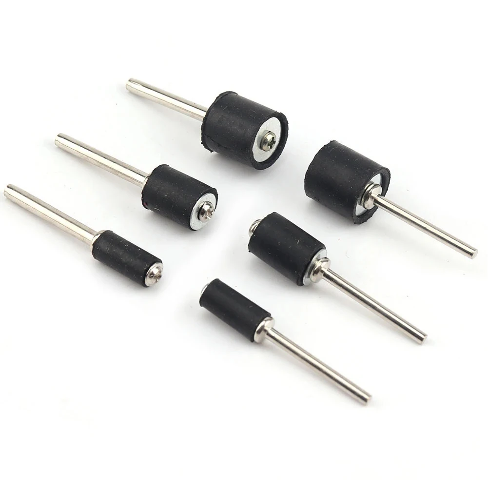 5 ชิ้น Sanding Mandrels Shank Mandrels เงิน 0.39 นิ้ว 3.17 มิลลิเมตร 9.5 มิลลิเมตรเครื่องมือขัดสีดําเครื่องมือโรตารี่ Sanding Mandrels